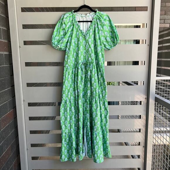 PATTY KIM Mint Floral Puff Sleeve Maxi Dress - Picture 2 of 8